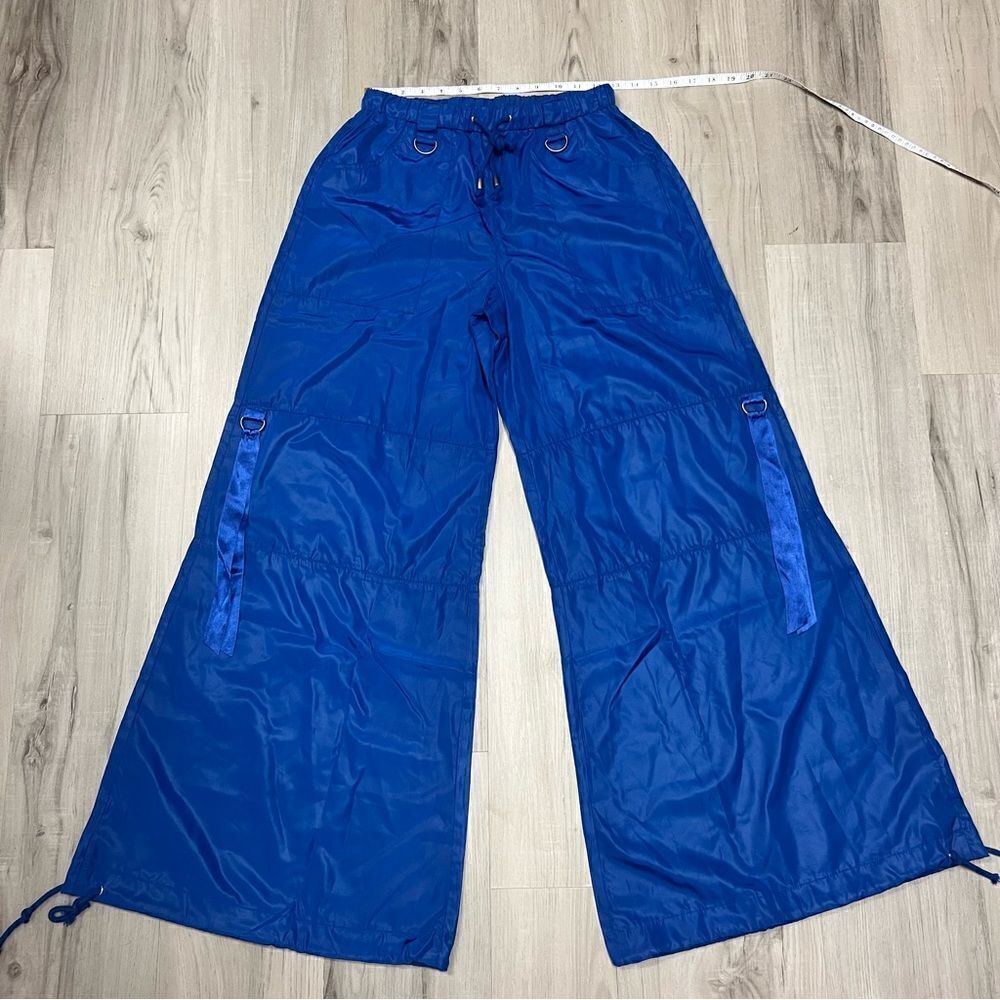 NWOT Current Mood x Dolls Kill electric blue rave pants sz XS lightweight - Picture 4 of 14